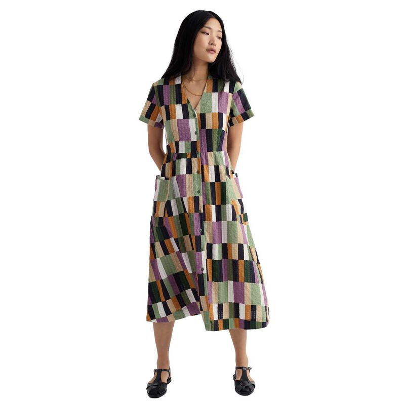 Seasalt Cornwall Fowen Shirt Dress Field Colour Dried Basil image number 0